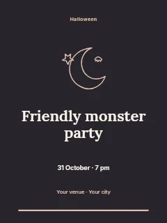 Friendly monster party invitation template · Botanical invitation