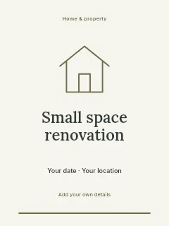 Small space renovation invitation template · Botanical invitation
