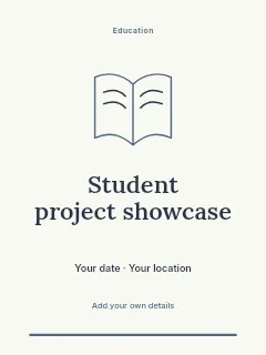 Student project showcase invitation template · Botanical invitation