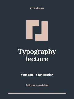 Typography lecture invitation template · Botanical invitation