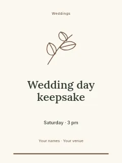 Wedding day keepsake invitation template · Botanical invitation