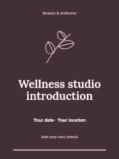 Wellness studio introduction invitation template · Botanical invitation