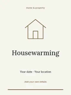 Spring Housewarming invitation template · Botanical invitation