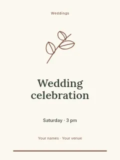 Spring Wedding Celebration invitation template · Botanical invitation