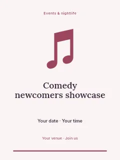 Comedy newcomers showcase invitation template · Botanical invitation