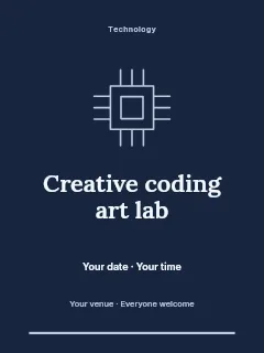 Creative coding art lab invitation template · Botanical invitation