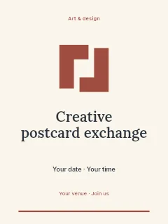 Creative postcard exchange invitation template · Botanical invitation