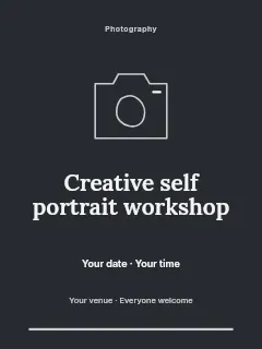 Creative self portrait workshop invitation template · Botanical invitation