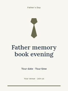 Father memory book evening invitation template · Botanical invitation
