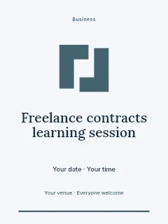 Freelance contracts learning session invitation template · Botanical invitation