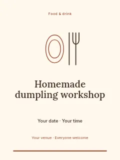 Homemade dumpling workshop invitation template · Botanical invitation