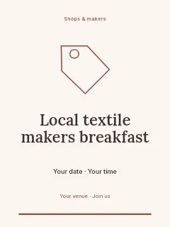 Local textile makers breakfast invitation template · Botanical invitation