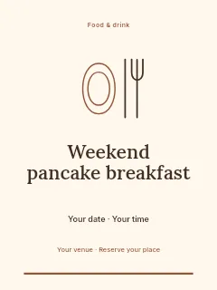Weekend pancake breakfast invitation template · Botanical invitation