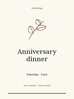 Winter Anniversary Dinner invitation template · Botanical invitation