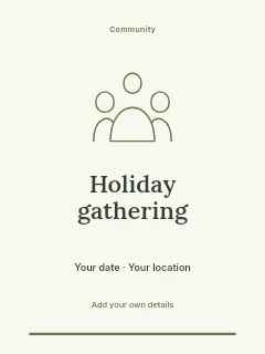 Winter Holiday Gathering invitation template · Botanical invitation
