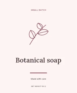 Botanical Soap label template · Artisan label
