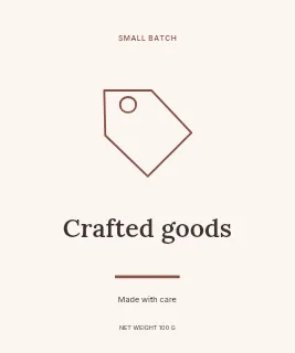 Crafted Goods label template · Artisan label