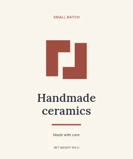 Handmade Ceramics label template · Artisan label