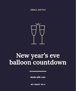 New Year’s Eve balloon countdown label template · Artisan label