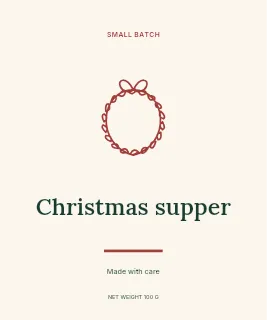 Christmas supper label template · Artisan label