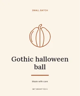 Gothic Halloween ball label template · Artisan label
