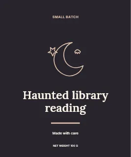 Haunted library reading label template · Artisan label