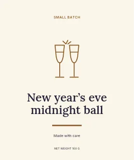 New Year’s Eve midnight ball label template · Artisan label