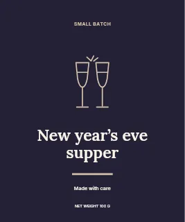 New Year’s Eve supper label template · Artisan label