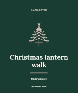 Christmas lantern walk label template · Artisan label
