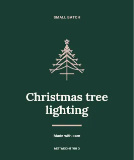 Christmas tree lighting label template · Artisan label