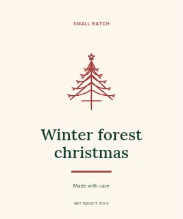 Winter forest Christmas label template · Artisan label
