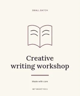 Creative writing workshop label template · Artisan label
