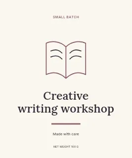 Creative writing workshop label template · Artisan label