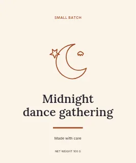 Midnight dance gathering label template · Artisan label