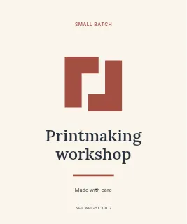 Printmaking workshop label template · Artisan label