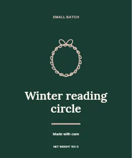 Winter reading circle label template · Artisan label