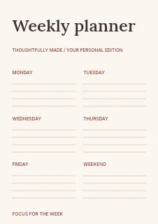 Handmade pottery collection planner template · Structured planners