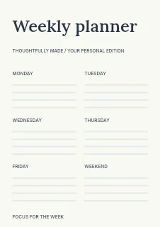 The reading plan planner template · Structured planners