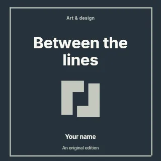 Between the Lines podcast cover template · Framed editorial