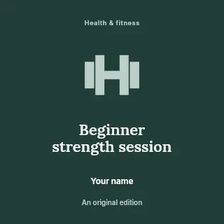Beginner strength session podcast cover template · Illustrated folio