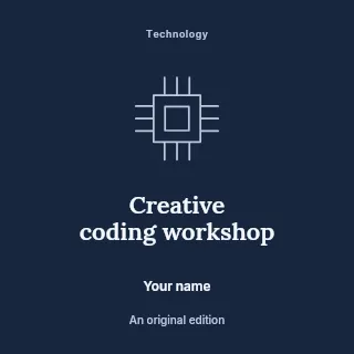 Creative coding workshop podcast cover template · Illustrated folio