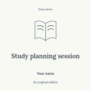 Study planning session podcast cover template · Illustrated folio