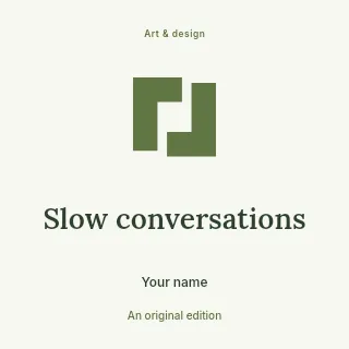 Slow Conversations podcast cover template · Illustrated folio