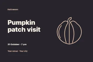 Pumpkin patch visit postcard template · Horizontal photo dialogue