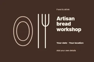 Artisan bread workshop postcard template · Horizontal photo dialogue