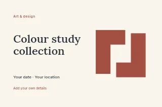 Colour study collection postcard template · Horizontal photo dialogue