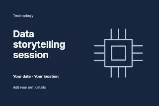Data storytelling session postcard template · Horizontal photo dialogue