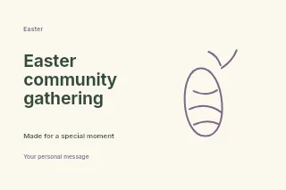 Easter community gathering postcard template · Horizontal photo dialogue