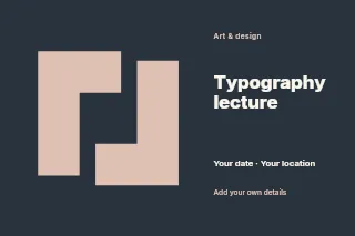 Typography lecture postcard template · Horizontal photo dialogue