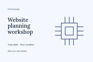 Website planning workshop postcard template · Horizontal photo dialogue